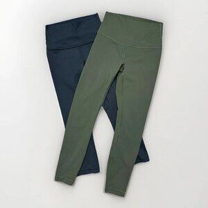 2 NWOT Lululemon Wunder Train High-Rise Leggings S Black & Smoked Fern🌿